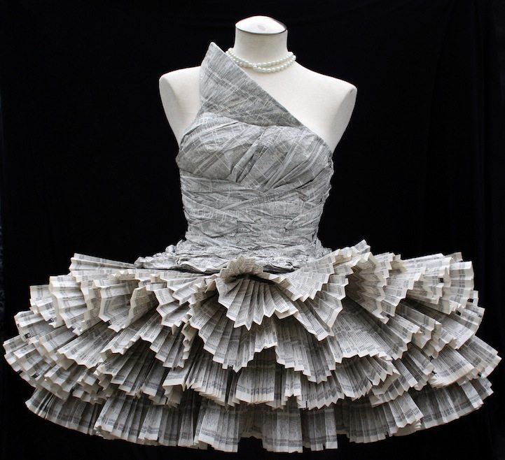 upcycled paper dress 