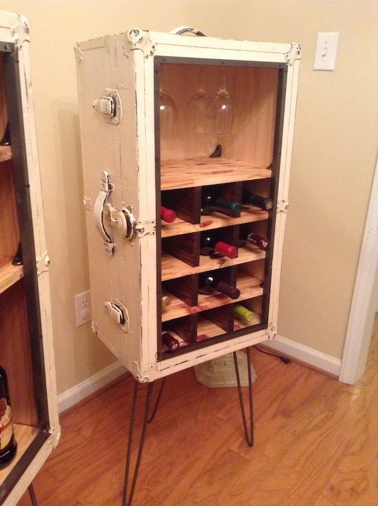 Steamer Trunk Liquor Cabinet