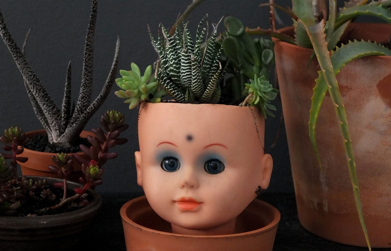 Freaky Doll Head Planter