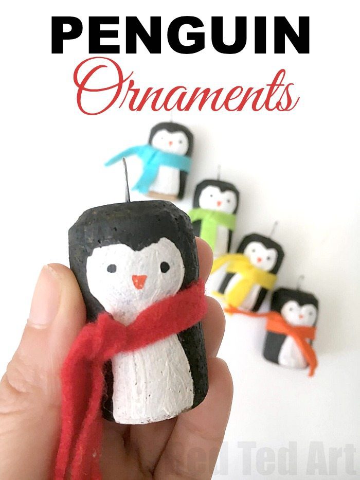 cork ornaments - penguins