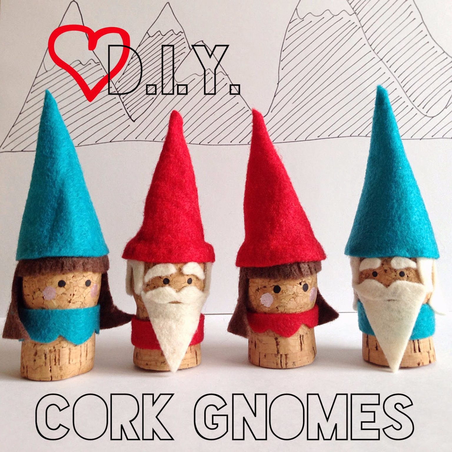 cork ornaments - gnomes