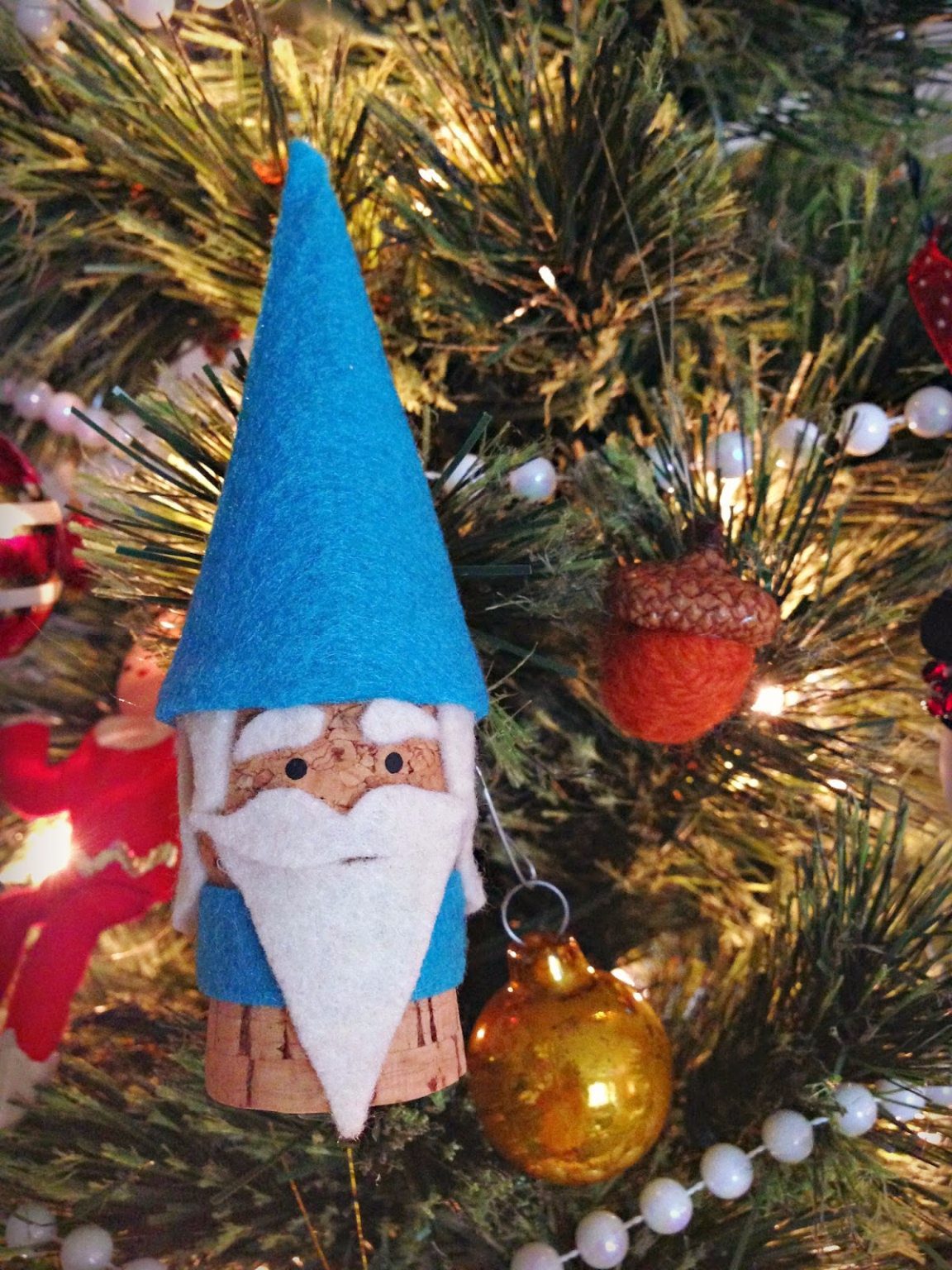 cork ornaments - gnomes