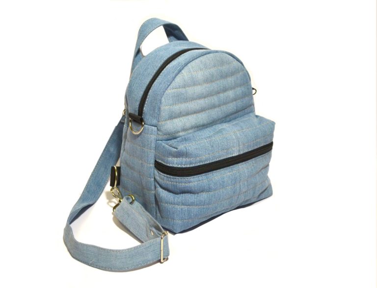 Upcycled denim backpack