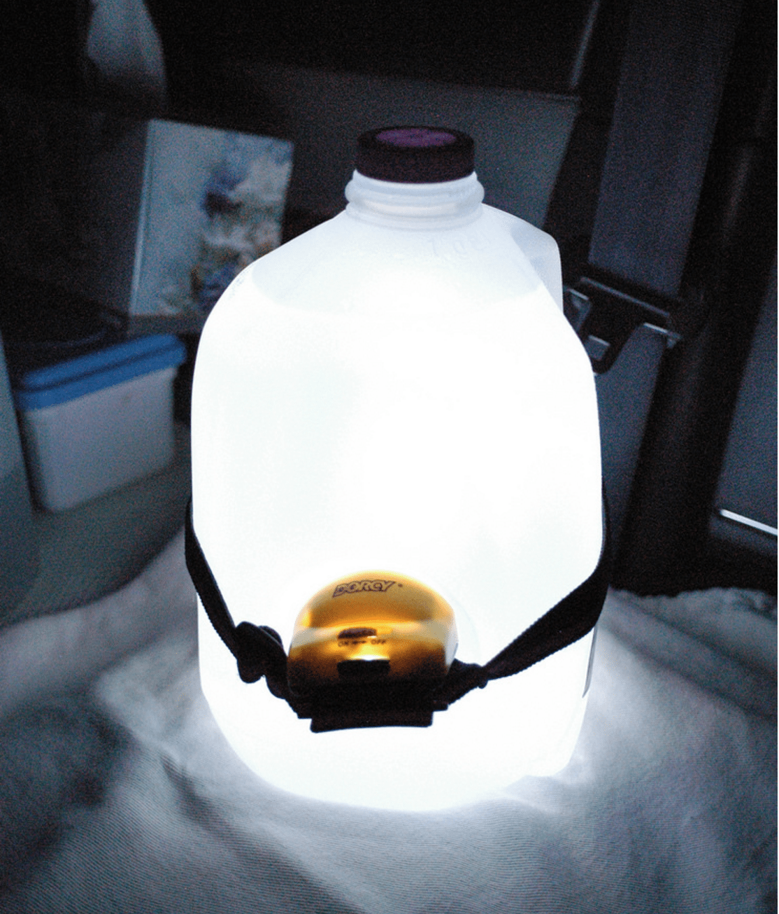 Camping hacks - milk jug light