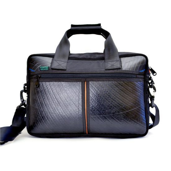 Vegan leather laptop bag – Black Zip