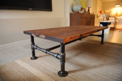 upcycle pipes into a coffee table