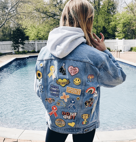 DIY jean jacket with patches